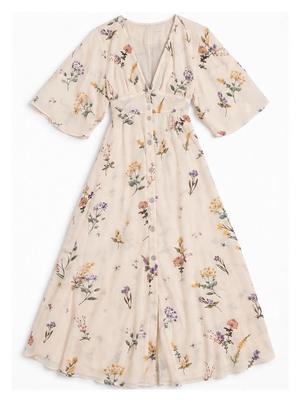 NWT Showpo Inka Botanical Floral Button Front Midi Dress US 10